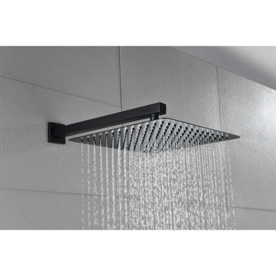 Shower System With Rain Shower Head, Hand Shower Head, Water Control Valve, Shower Bracket, Hose And Niche