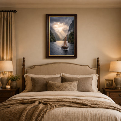 Impression sur toile, voilier en bois