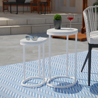 Ensemble de 2 tables gigognes d'extérieur Vicanno Terrazzo