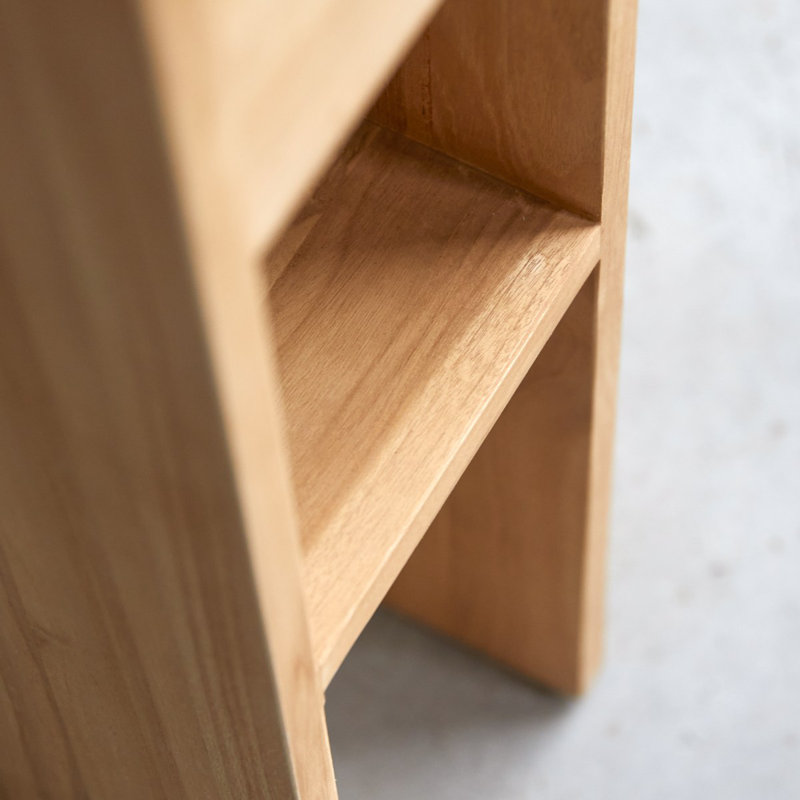 Eden Solid Wood End Table, Teak
