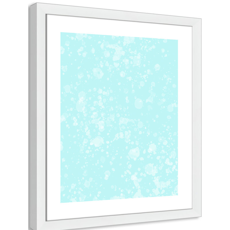 Impression sur papier de bulles fantaisistes, H 26,5 po x l 22,5 po x P 0,625 po, Encadré plat blanc