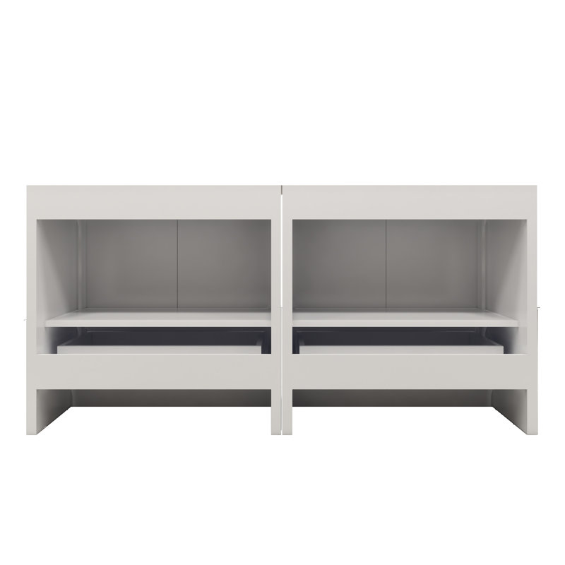 Ensemble de meuble-lavabo double 72 po Somerby, Blanc lustré, Chrome