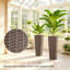 Ensemble de 2 jardinières en rotin durable PP 23,6 po pour maison de patio