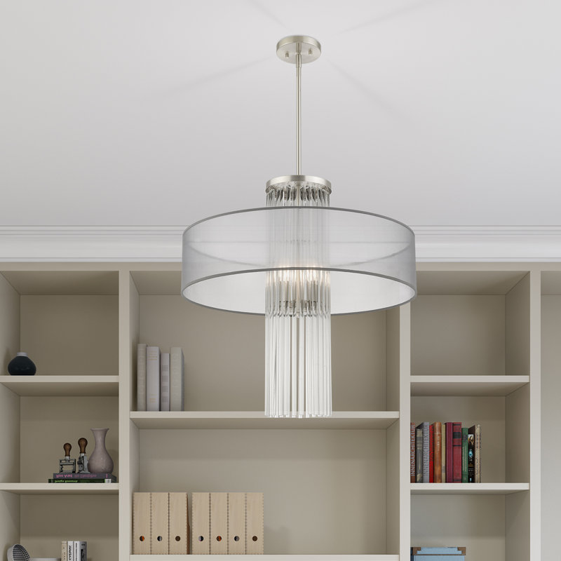 Hanson 4 - Light Drum Chandelier, Translucent Gray
