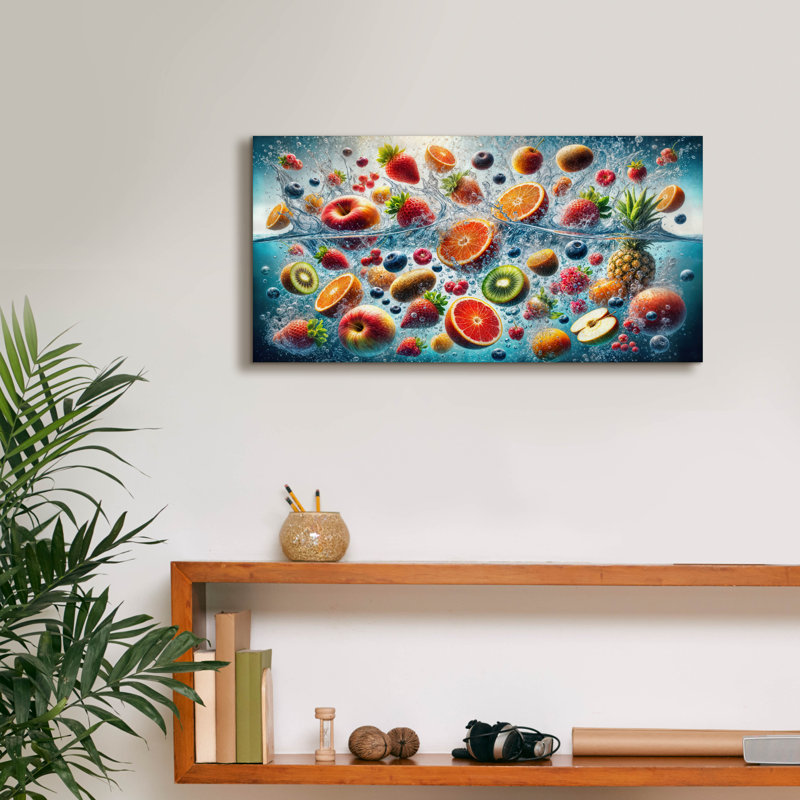 «Water» par Rey Klimt, art mural sur toile, H 12 po x l 24 po