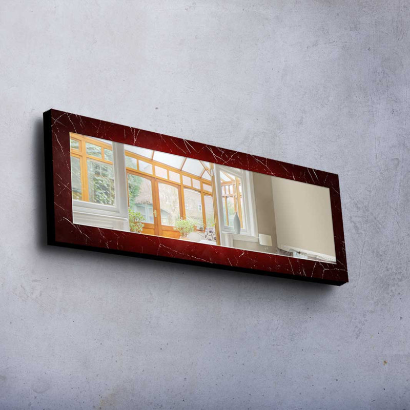 Élégant miroir décoratif avec cadre 100% bois de pin, 15,7 po x 47,2 po | Miroir en verre véritable (épaisseur: 0,2 pouce) | Peinture sur tissu élégante | Idéal pour le salon, la chambre à coucher et le vestibule