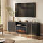 Meuble télé cannelé Westmont 102 po avec foyer de 36 po, ébène-8751911