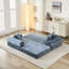 Lit convertible pliant en bleu, polyvalent pour se prélasser et dormir, tissu chenille doux, espace de rangement, rembourrage rapide après avoir déballé le matelas pour dormir, rembourrage, oreillers inclus-1756344813