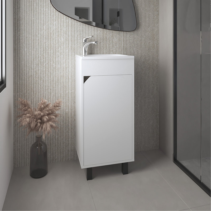 Lavabo pour salle de bain Everett, blanc, salle de bain