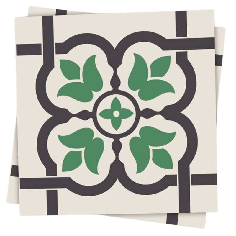 Carreau de mosaïque auto-adhésif en vinyle 6 po x 6 po, Vert
