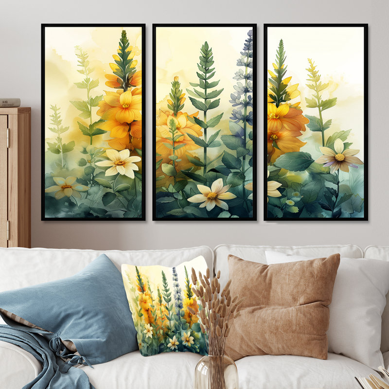 «Sidonie Blooming Garden Lupin - Lupin Wall Art», ensemble de reproductions d'art mural, H 28 po x l 36 po x P 1 po