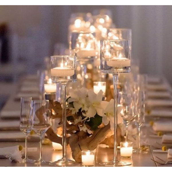 Stemmed  Crystal garland, Garland decor, Wedding candles