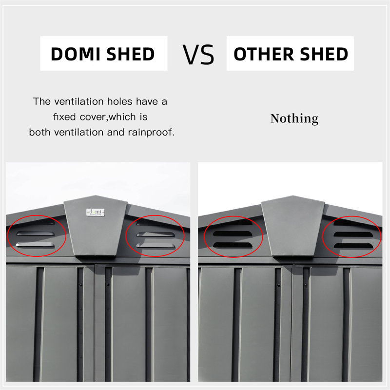 Outdoor Storage Shed, 72.4" H x 79.06" W x 50.83" D