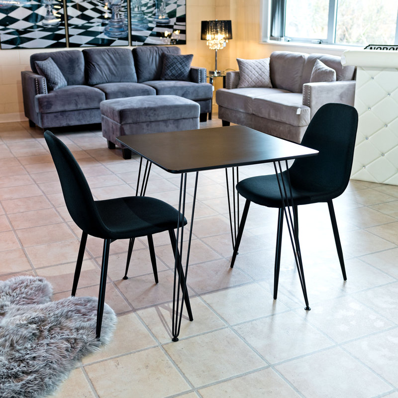 Maguire 2 - Person Dining Set, White, Black