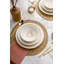 Service de table élégant 24 pièces, 100% porcelaine | Comprend 6 assiettes de service, 6 assiettes plates, 6 bols et 6 assiettes à dessert | Va au lave-vaisselle et au micro-ondes, parfait pour recevoir-1427031-1427028