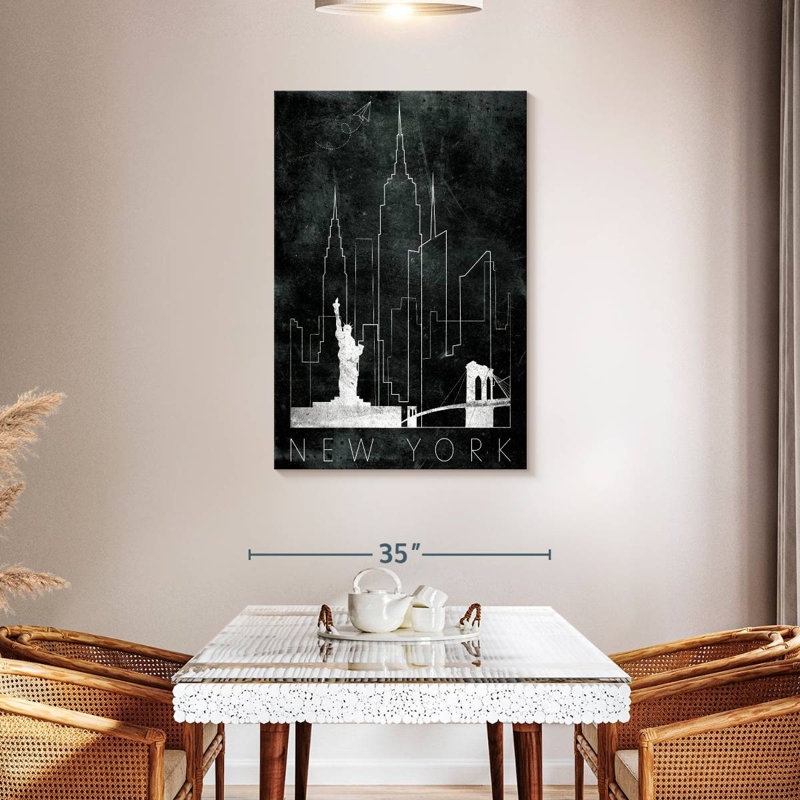Sireci Linear NYC Skyline, 45" H x 30" W
