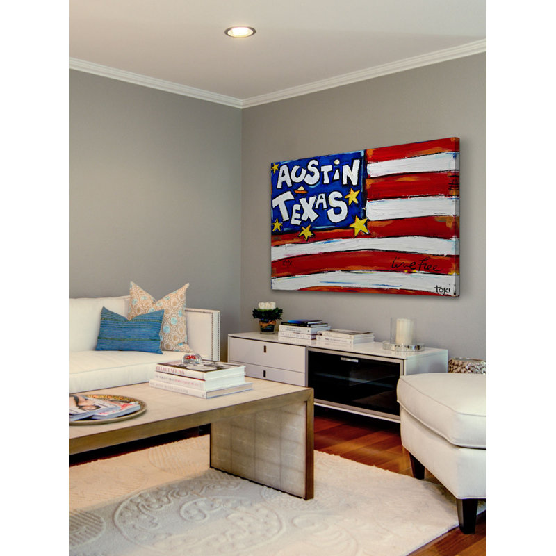 Austin Flag by Tori Campisi - Wrapped Canvas Painting, 102 cm H x 152 cm W