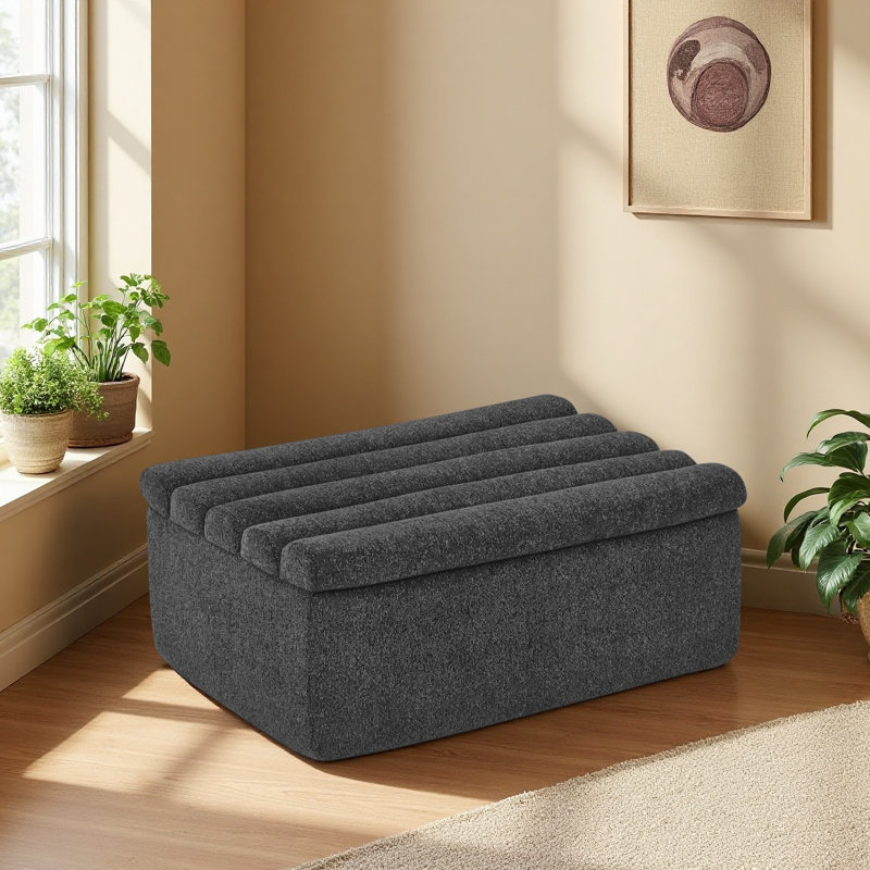 Le repose-pieds pour canapé modulaire, Noir