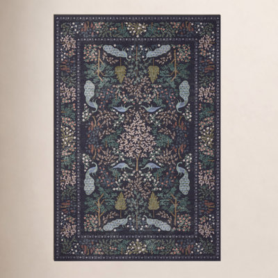 Rifle Paper Co. x Loloi Canopy Charcoal Floral Rug