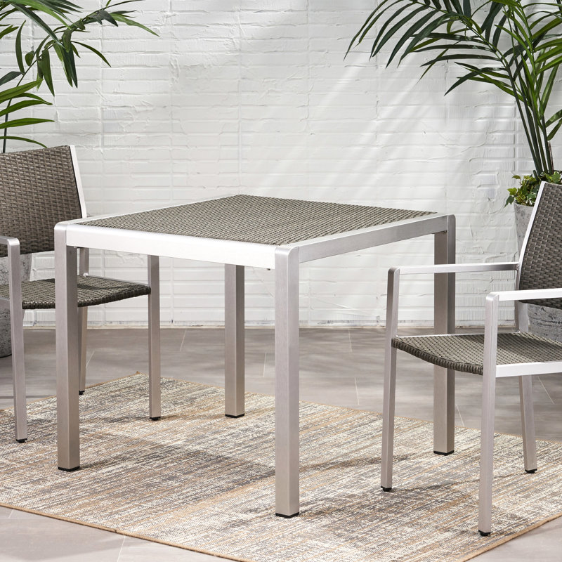 Table de salle à manger d'extérieur 35 "- Structure en aluminium avec, aspect, assemblage requis