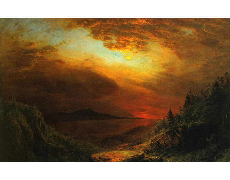 Twilight Mount Desert Island, Maine, H 25 po x l 40 po