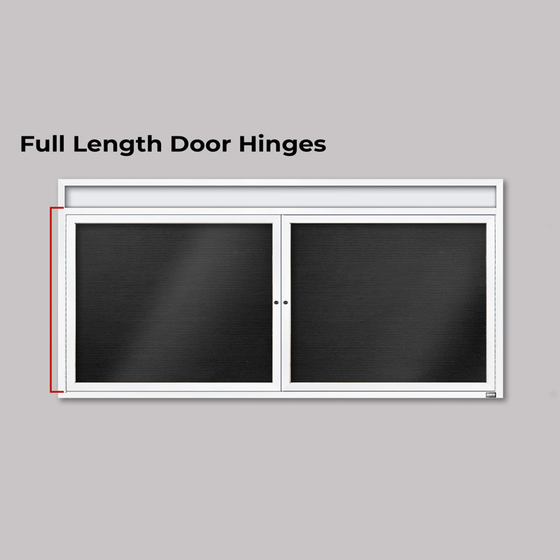 Carte à fixation murale délimitée directory cabinet, Blanc thermolaqué, Deux, H 36 po x l 72 po
