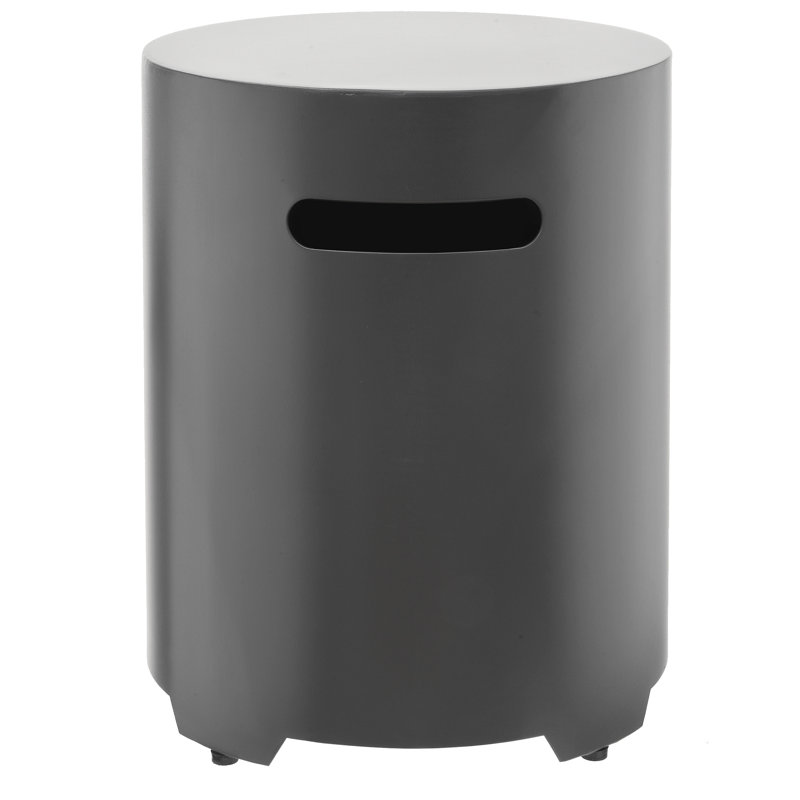 20" Gray Aluminum Propane Tank Cover with Faux Concrete Finish