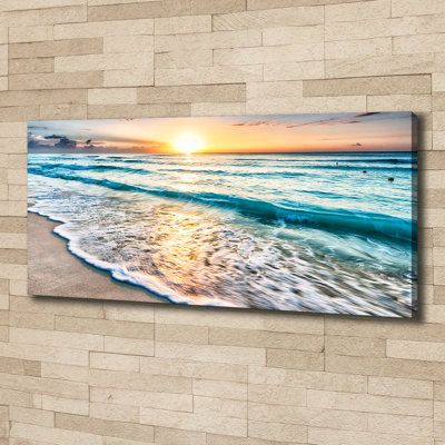 Sunset Beach - No Frame Print on Canvas