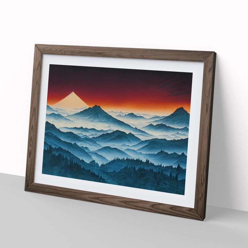 Seductive Mountain Forest - Framed Print, 46cm H x 64cm W x 2cm D, Walnut