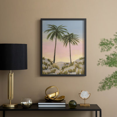 Sunrise Palms I, reproduction encadrée - bois massif