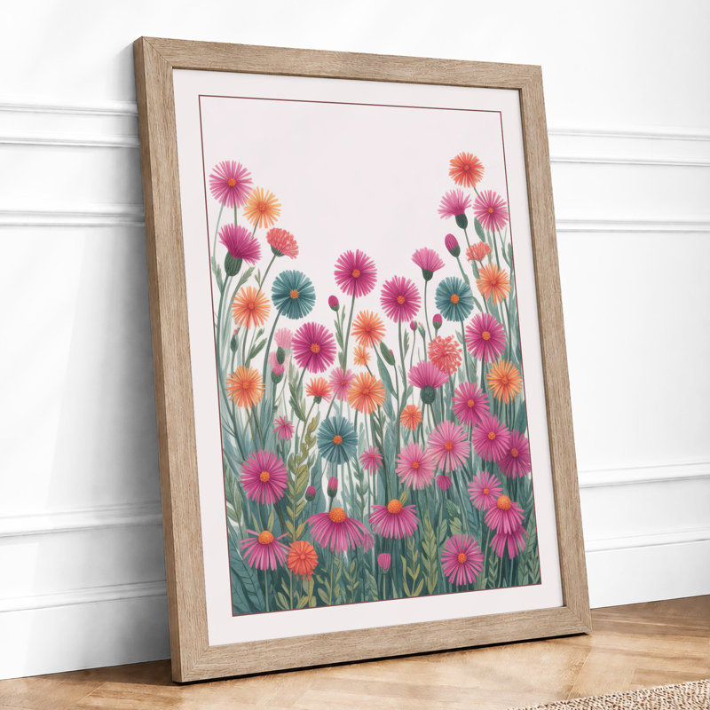Meadow Gaillardia Botanical - Framed Print, Oak, A3 - 42.0 x 29.7 cm