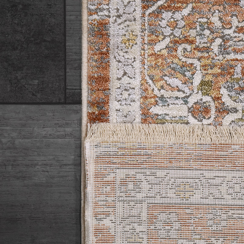 Skyler 5x8 Gray and Copper Synthetic Rectangular Rug