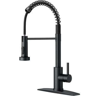 Single Handle Kitchen Faucet with Pull Down Sprayer, Stainless Steel Utility Sink Faucet for RV Laundry Utility Room