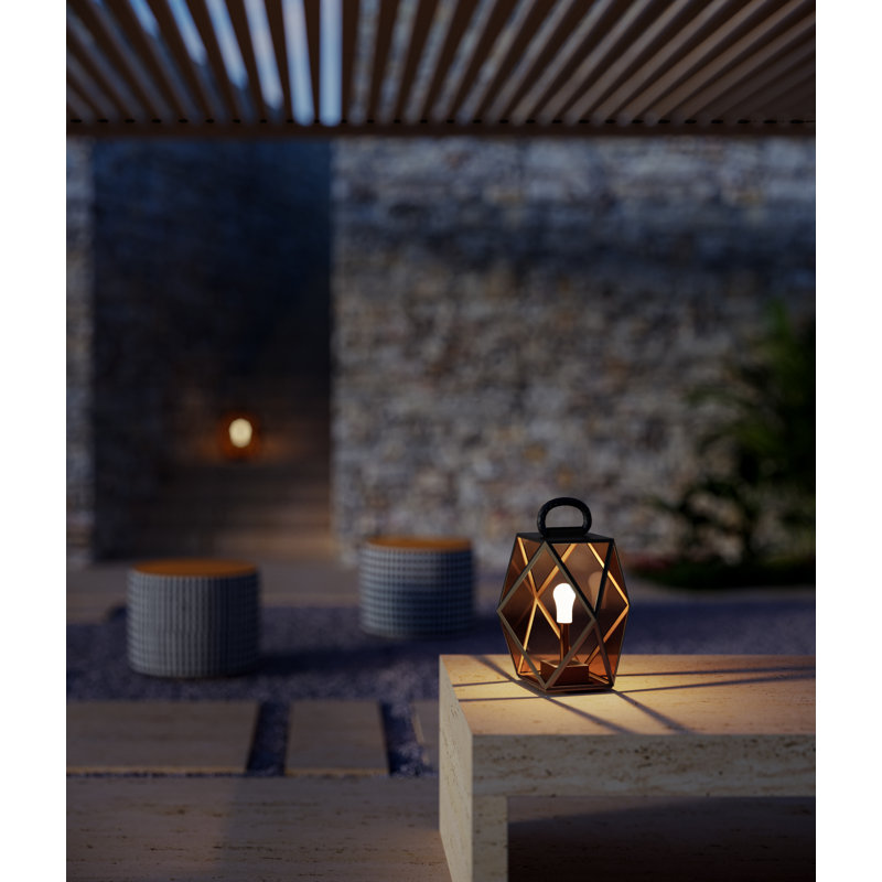 Muse Battery Outdoor Lantern Table Lamp, 15.7"H x 15.7"W x 15.7" D