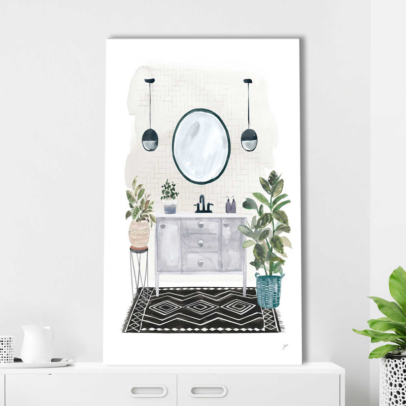 Lulus Powder Room II - Peinture, L 18 po x H 30 po, Toile tendue