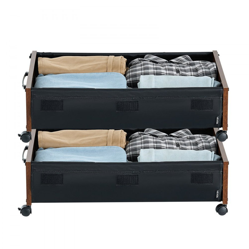 Under Bed Storage with Wheels 25.6x18.1x7.1 Inch Rolling Storage Bags