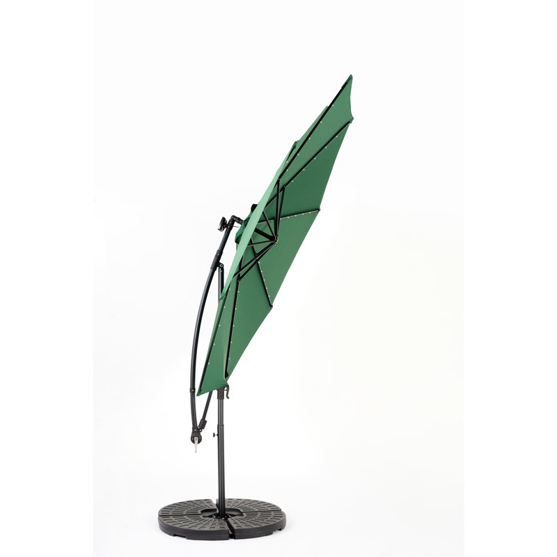 Parasol de marché à DEL 10 pi, Vert foncé