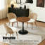 Table de salle à manger ronde de luxe 24 po, base tulipe de style Mid-Century moderne, plateau en panneau de fibres à densité moyenne à grain de bois profond-789700049-789700055