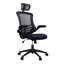 Fauteuil de direction moderne haut dossier en filet avec appui-tête et accoudoirs rabattables