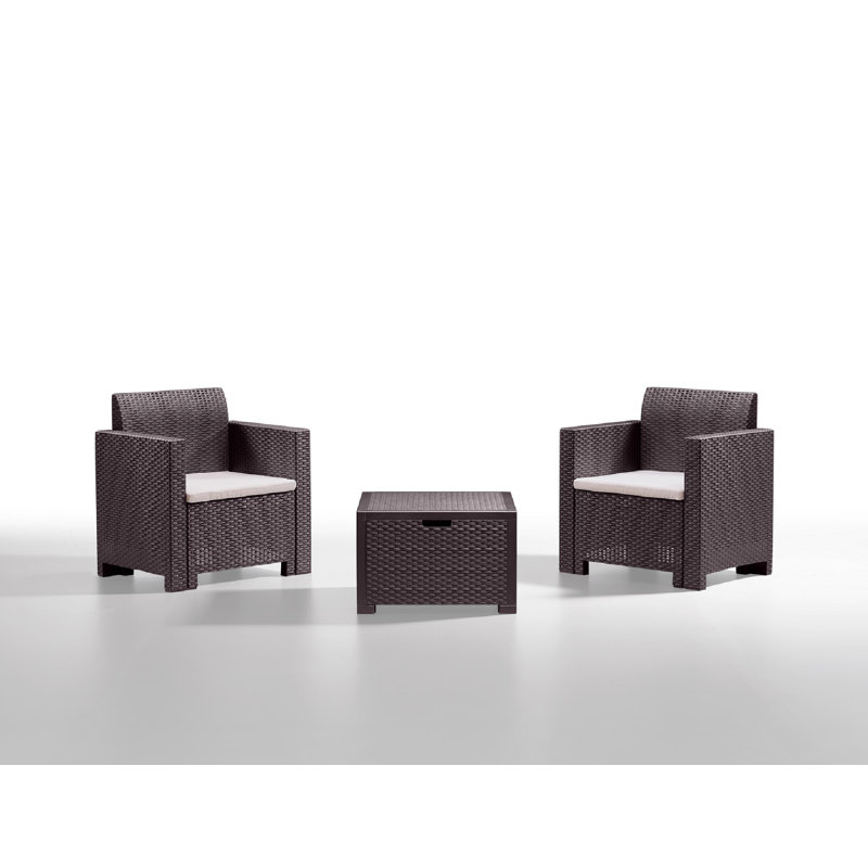 Outdoor Lounge Set Neptune, Garden Set with Cushions, Rattan Effect, Brown