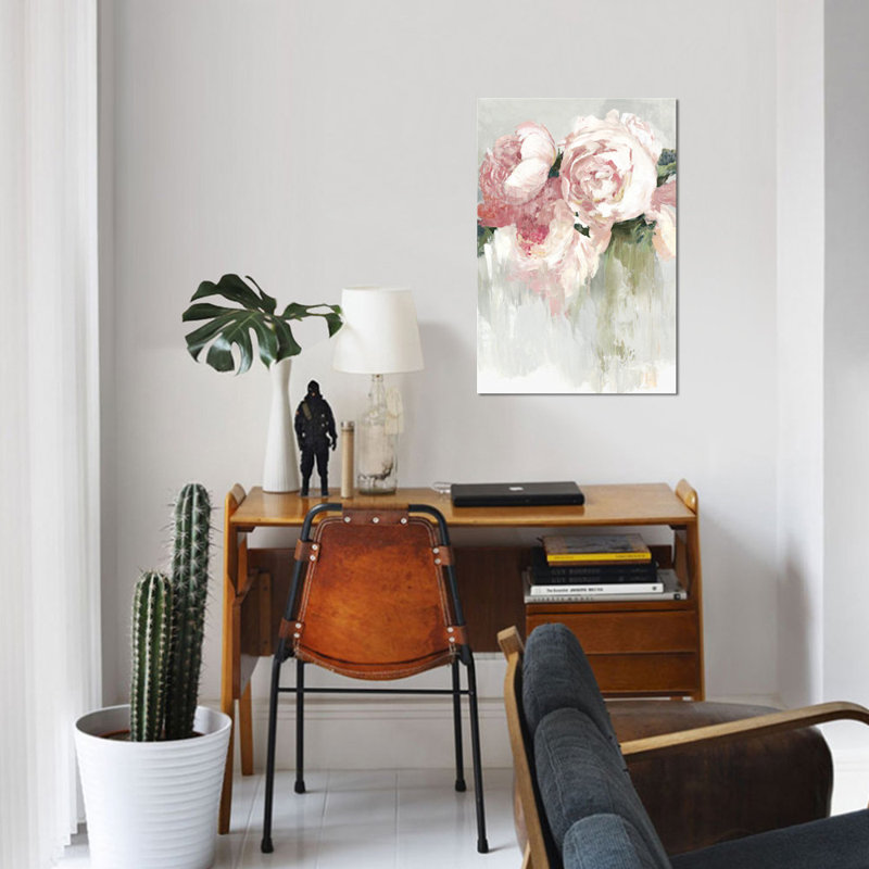 «Peony», reproduction sur toile, H 18 po x l 12 po x p 1,5 po, Pas de tapis, Toile tendue
