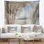 Tapisserie et paysage mural «Landscape Lake in Winter Woods»-28489295