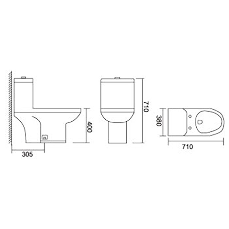 Abolos 1.28 Gallons GPF Kit (Seat Included)