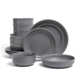 over&back Rimmed 16-Piece Semi Hand-Finished Stoneware Dinnerware Set, Service for 4
