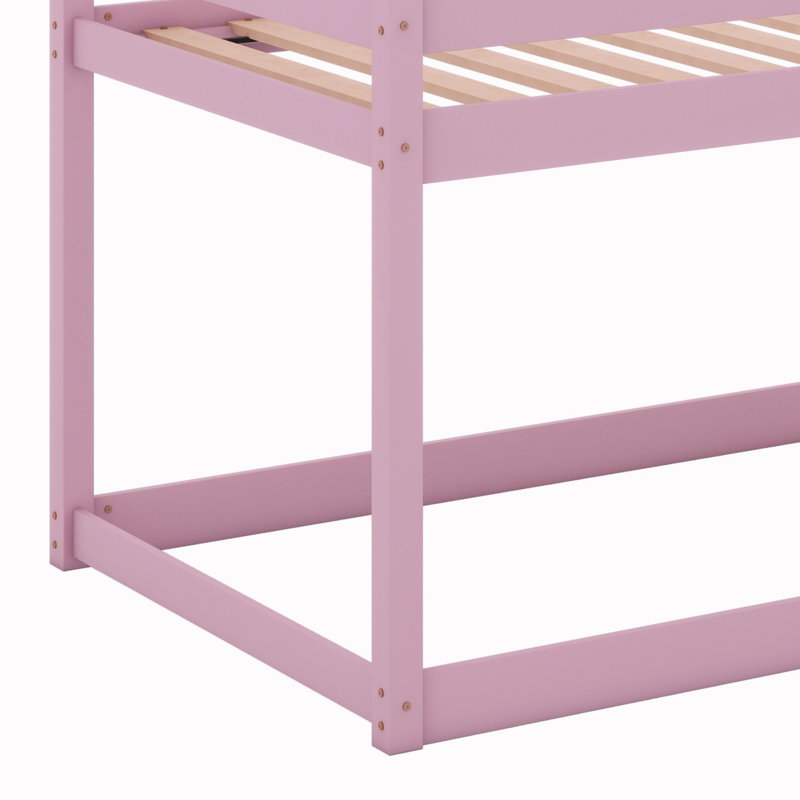 Floor Bunk Bed With Ladder, Pink