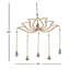 Carillon de vent en bois de manguier, lotus, or, intérieur, extérieur, perles de verre et clochettes
