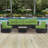 Cushion Covers For 7 Pcs (6-Seaters) Wicker Rattan Sectional Sofa, 14Pack Cushion Slipcovers Set Seat And Back,Outdoor Cushion Slipcover With Zipper, Khaki(Only Cover) Green-890156065