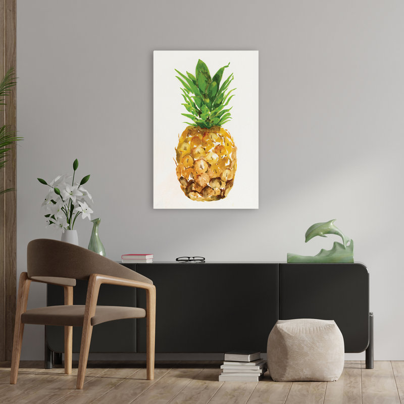 Ananas I, peinture de cuisine contemporaine, H 36 po x l 24 po