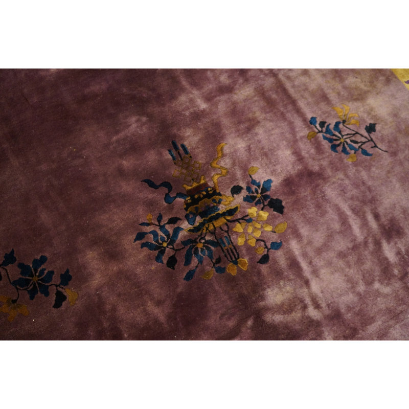 Hand Knotted Wool Area Rug in Purple