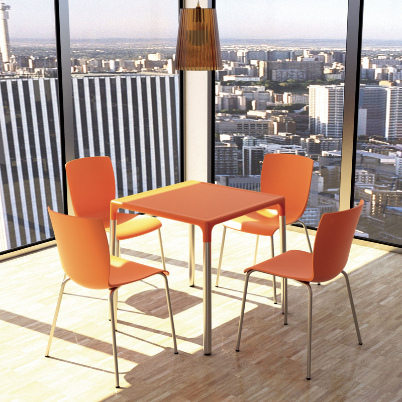 Benavides Square Outdoor Bistro Table , 28'' in. W 28'' in. D, Orange